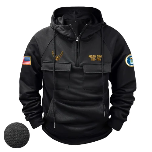 New Release! Personalized Gift U.S. Air Force Tactical Quarter Zip Hoodie BLVTR220524A01AF