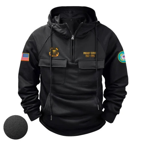 New Release! Personalized Gift U.S. Marine Corps Tactical Quarter Zip Hoodie BLVTR240524A01MC