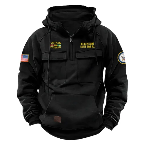 Desert Storm War Veteran Personalized Gift Explosive Ordnance Disposal Tactical Quarter Zip Hoodie