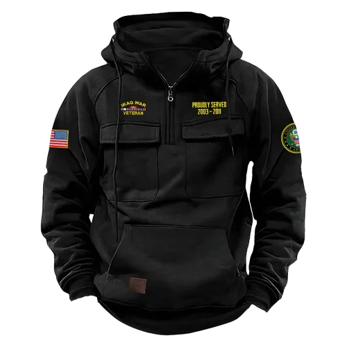 New Release! Personalized Gift Vietnam Veteran U.S. Navy Tactical Quarter Zip Hoodie BLVTR230524A03NV