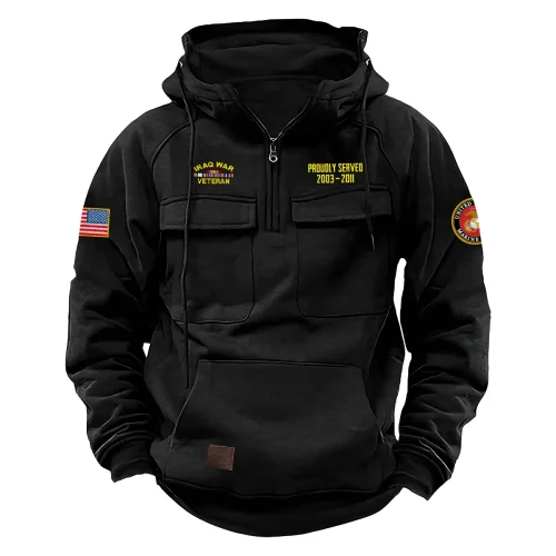 New Release! E4-SRA Personalized Gift U.S. Air Force Tactical Quarter Zip Hoodie BLVTR140624A01AF6