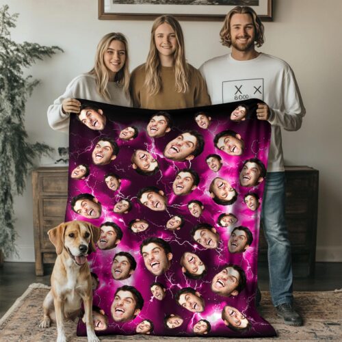 Custom Blanket Made in USA, Personalized Photo Blanket, Custom Blanket with Picture, Customized Face Blanket for Women Men, Kids Blankets